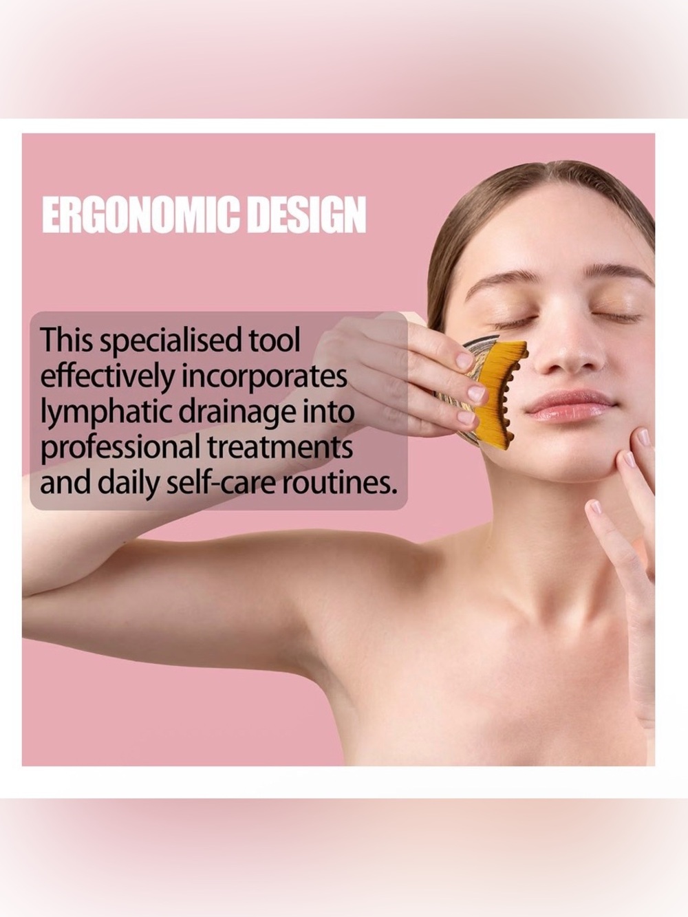 2 pc Gua Sha Face Brush Lymphatic Drainage Ergonomic Design Relieve Fatigue NEW!